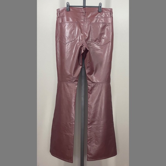 NEW Banana Republic Pants Womens 32 14 burgundy red faux leather flare moto - Picture 7 of 9